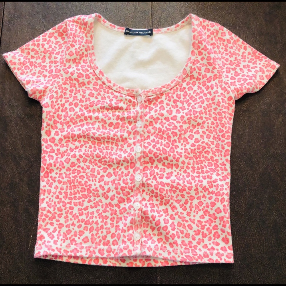 COPY - Brandy Melville pink cheetah Zelly top